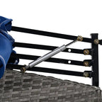 Outdoor Round Rattan Daybed Sunbed w/Retractable Canopy, Washable Cushions