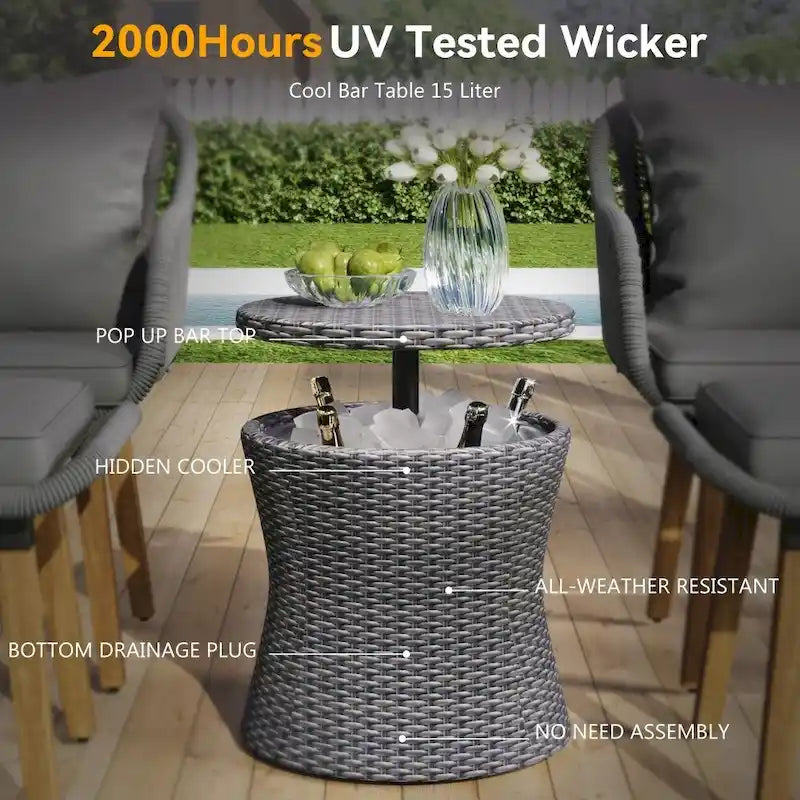 5 Pieces Patio Furniture Chair Sets, Patio Conversation Set