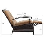 CUSchoice Outdoor Lounge Chair with Cushions - 20.7*43.3*37.8inchW*L*H