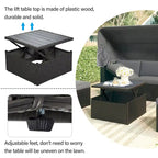 4-Piece Outdoor Wicker Sectional Patio Daybed with Canopy and Ottoman