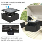 4-Piece Outdoor Wicker Sectional Patio Daybed with Canopy and Ottoman