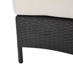 Modern Half-Circle Outdoor Lounge Set: Grey Rattan, White Cushions