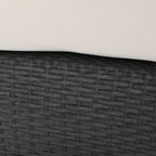 Modern Half-Circle Outdoor Lounge Set: Grey Rattan, White Cushions
