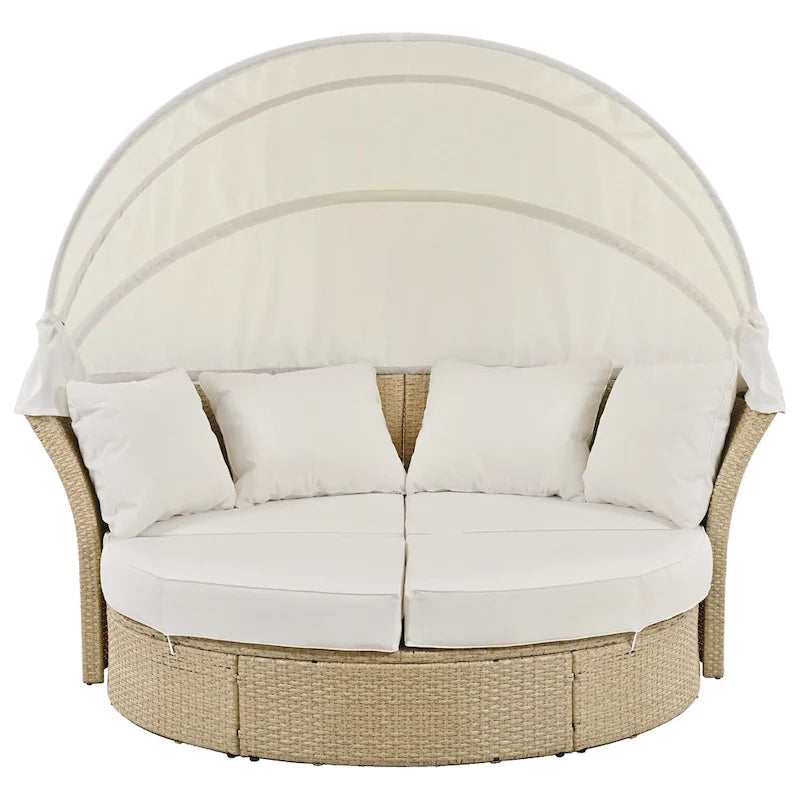 Outdoor Patio Daybed Wicker Rattan Double Daybed