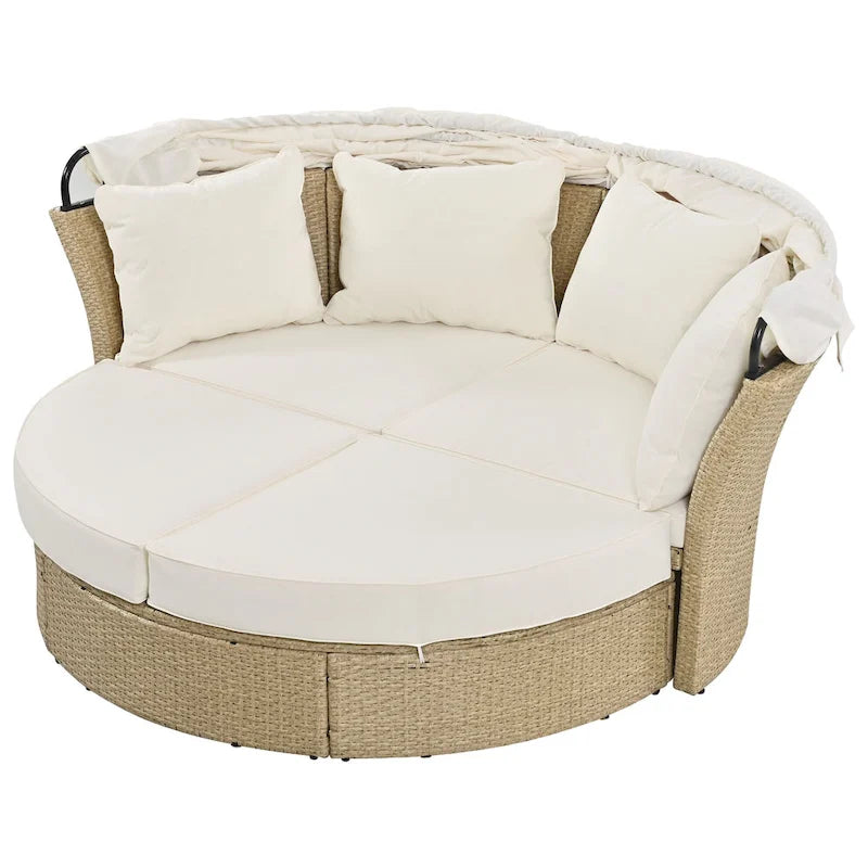 Outdoor Patio Daybed Wicker Rattan Double Daybed