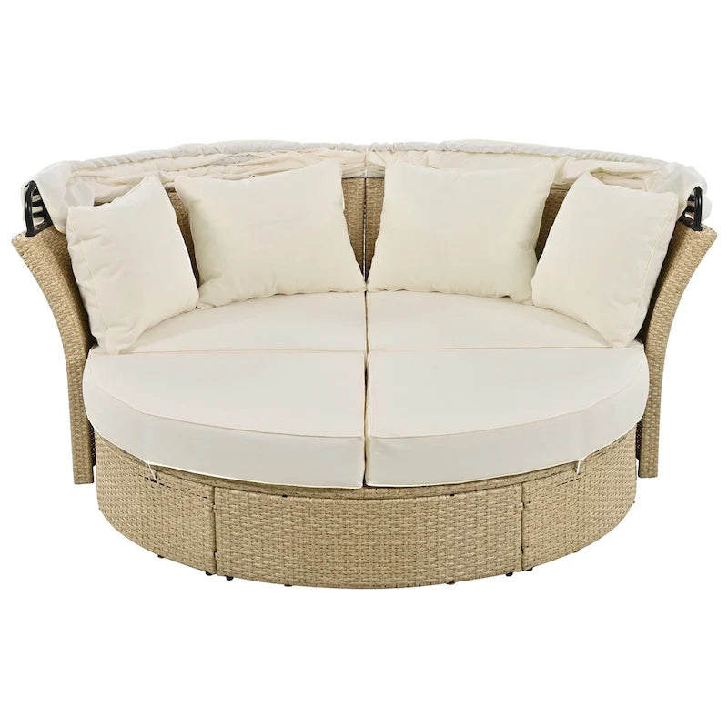 Outdoor Patio Daybed Wicker Rattan Double Daybed