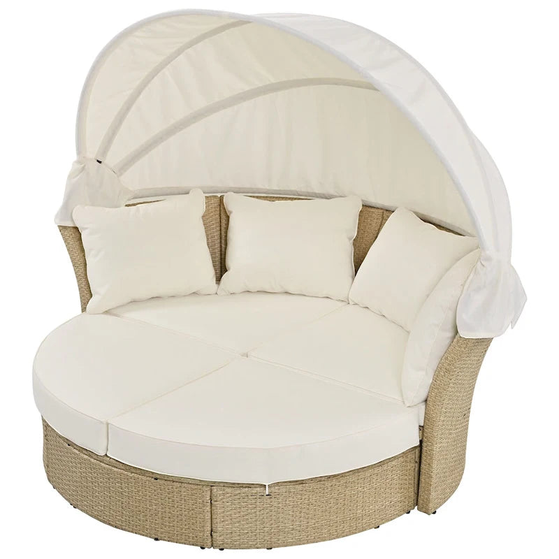Outdoor Patio Daybed Wicker Rattan Double Daybed