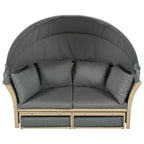 Outdoor Patio Daybed Wicker Rattan Double Daybed