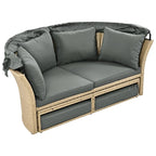 Outdoor Patio Daybed Wicker Rattan Double Daybed