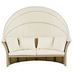 Outdoor Patio Daybed Wicker Rattan Double Daybed