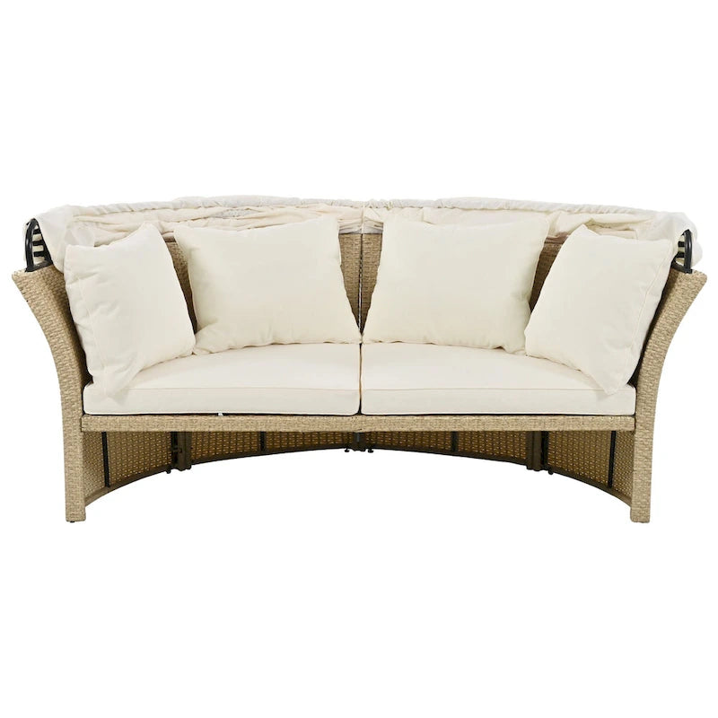 Outdoor Patio Daybed Wicker Rattan Double Daybed