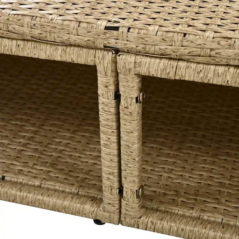 Outdoor Patio Daybed Wicker Rattan Double Daybed