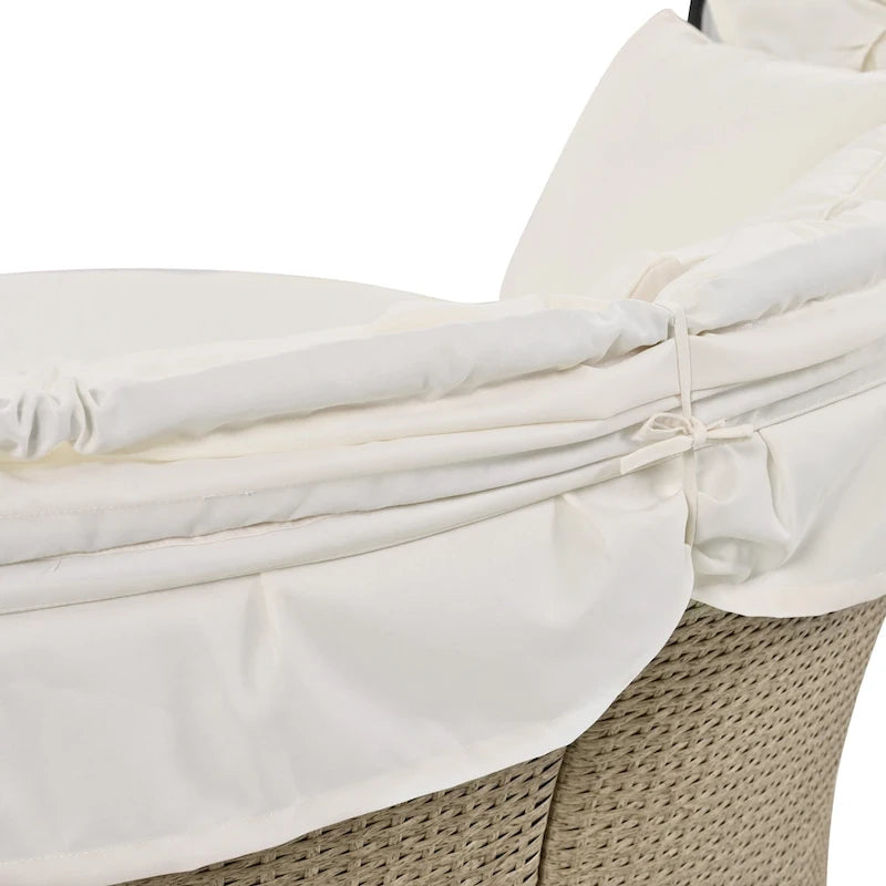Outdoor Patio Daybed Wicker Rattan Double Daybed