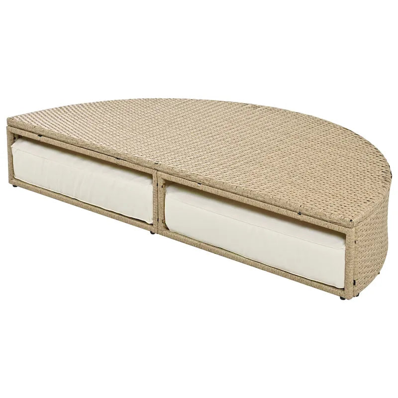 Outdoor Patio Daybed Wicker Rattan Double Daybed