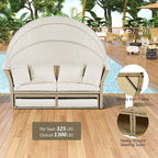 Outdoor Patio Daybed Wicker Rattan Double Daybed