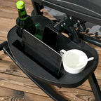 2 Pieces Outdoor Rocking Chairs, Foldable Reclining Zero Gravity Lounge Rocker with Pillow, Cup & Phone Holder,
