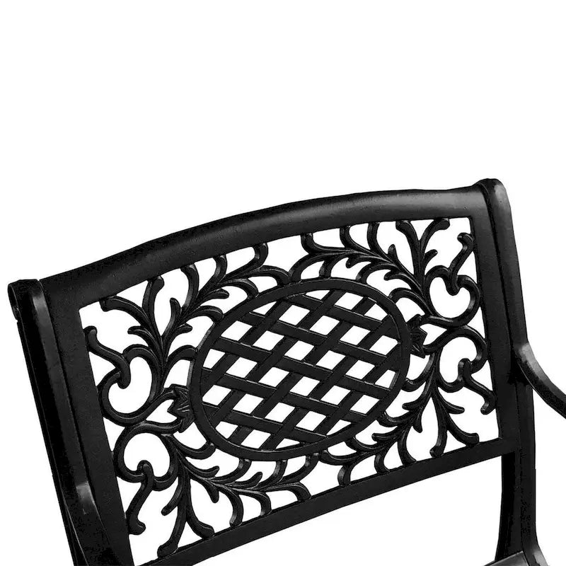 Outdoor Mesh Lattice 48 inch Round Dining Set with Four Chairs - N/A