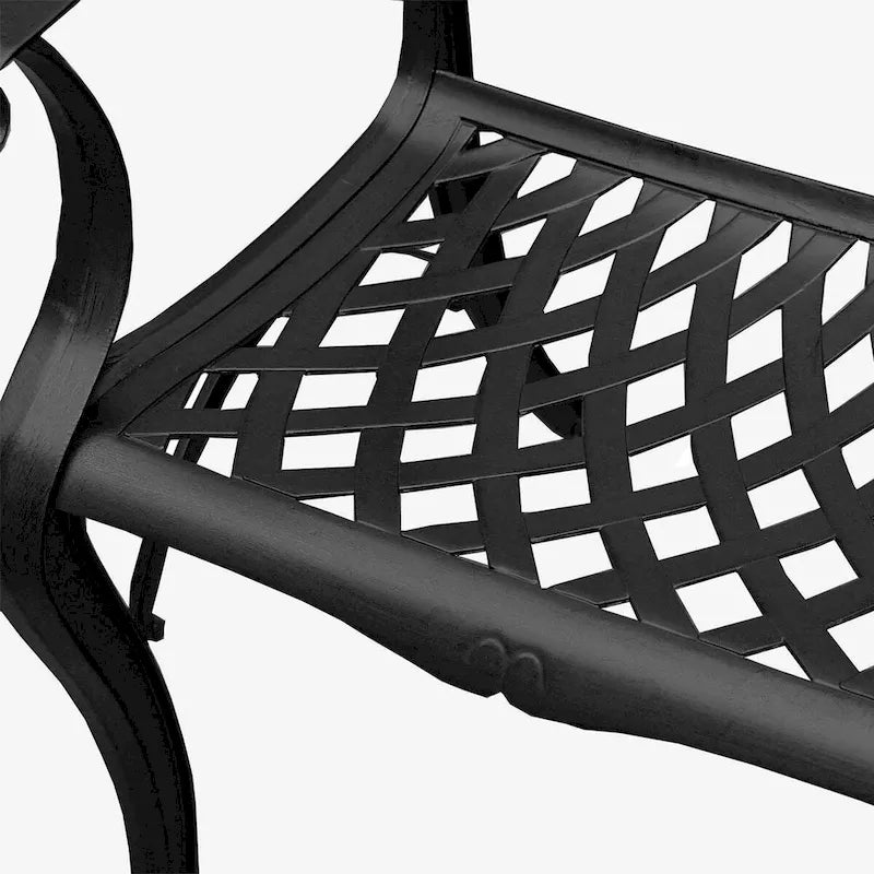 Outdoor Mesh Lattice 48 inch Round Dining Set with Four Chairs - N/A