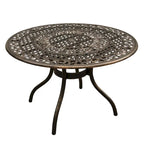 Outdoor Mesh Lattice 48 inch Round Dining Set with Four Chairs - N/A