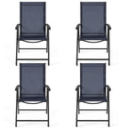 Yaheetech 4pcs Folding Dining Chairs Patio Dining Chairs with Backrest and Armrests
