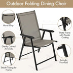 Yaheetech 4pcs Folding Dining Chairs Patio Dining Chairs with Backrest and Armrests