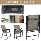Yaheetech 4pcs Folding Dining Chairs Patio Dining Chairs with Backrest and Armrests