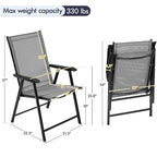 Yaheetech 4pcs Folding Dining Chairs Patio Dining Chairs with Backrest and Armrests