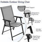 Yaheetech 4pcs Folding Dining Chairs Patio Dining Chairs with Backrest and Armrests