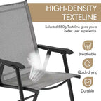 Yaheetech 4pcs Folding Dining Chairs Patio Dining Chairs with Backrest and Armrests