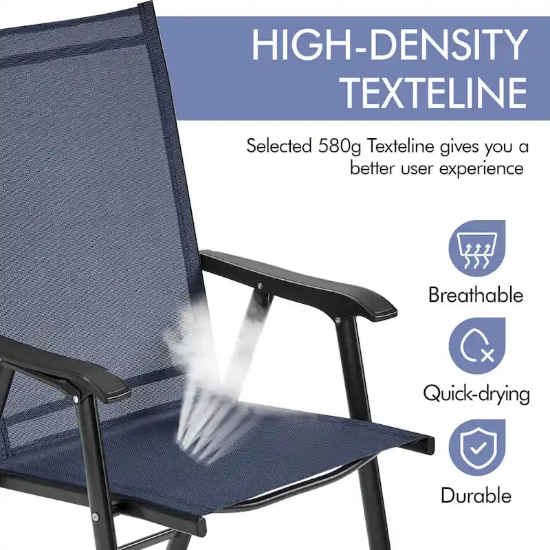 Yaheetech 4pcs Folding Dining Chairs Patio Dining Chairs with Backrest and Armrests