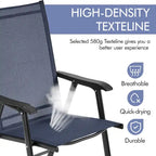 Yaheetech 4pcs Folding Dining Chairs Patio Dining Chairs with Backrest and Armrests