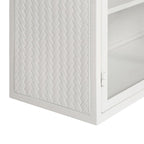 27.56 Glass Doors Modern Two-door Wall Cabinet with Featuring Three-tier Storage - N/A
