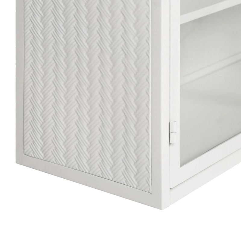 27.56 Glass Doors Modern Two-door Wall Cabinet with Featuring Three-tier Storage - N/A