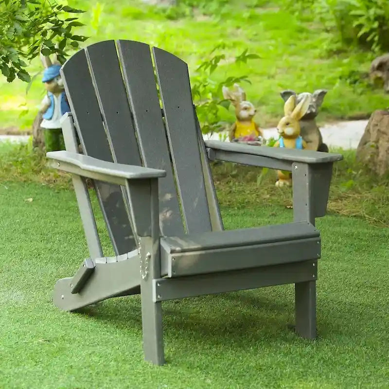 Outdoor Foldable Chair With Wide Armrests, Ergonomic Adirondack