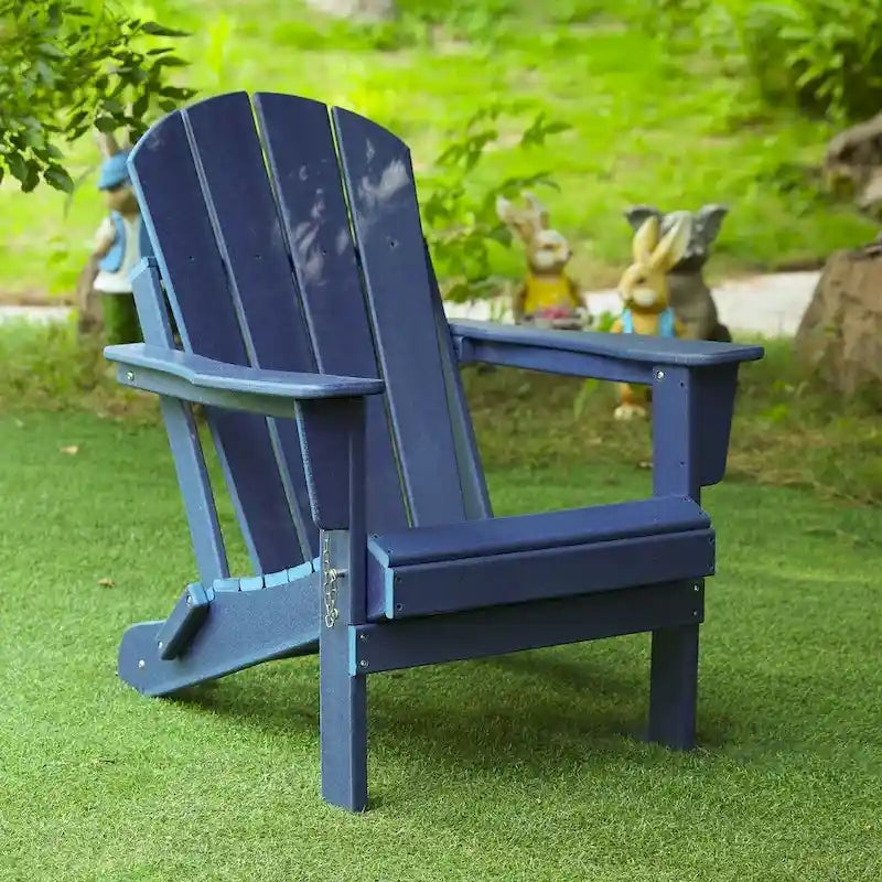 Outdoor Foldable Chair With Wide Armrests, Ergonomic Adirondack