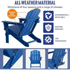 Outdoor Foldable Chair With Wide Armrests, Ergonomic Adirondack