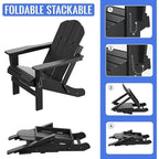 Outdoor Foldable Chair With Wide Armrests, Ergonomic Adirondack
