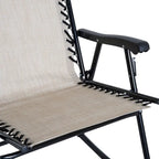 Outsunny 3 Piece Outdoor Rocking Chair Set with Glass Coffee Table