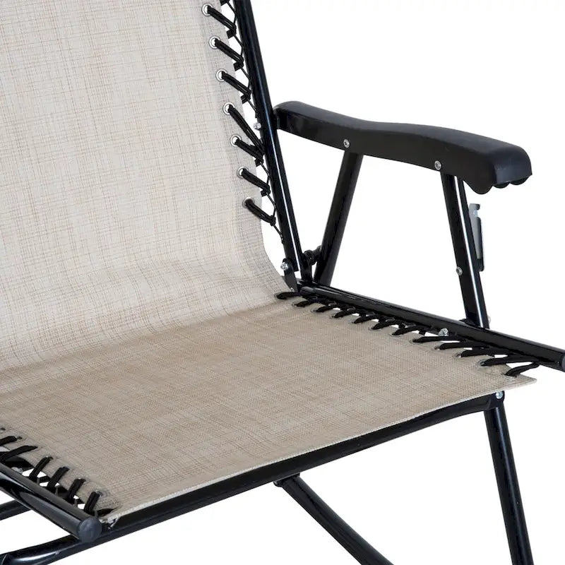 Outsunny 3 Piece Outdoor Rocking Chair Set with Glass Coffee Table