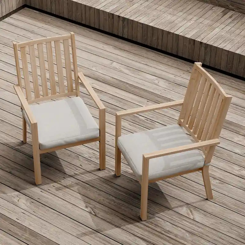 Outdoor Stacking Dining Armchair with Cushion(Set of 4)