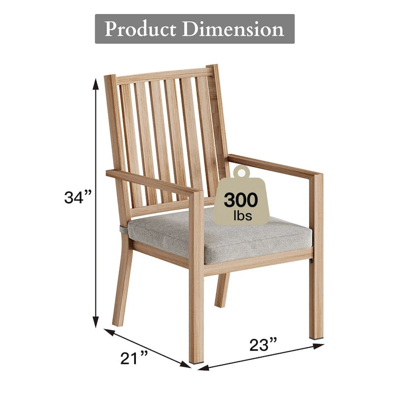 Outdoor Stacking Dining Armchair with Cushion(Set of 4)