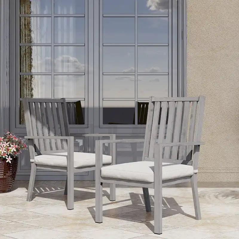 Outdoor Stacking Dining Armchair with Cushion(Set of 4)