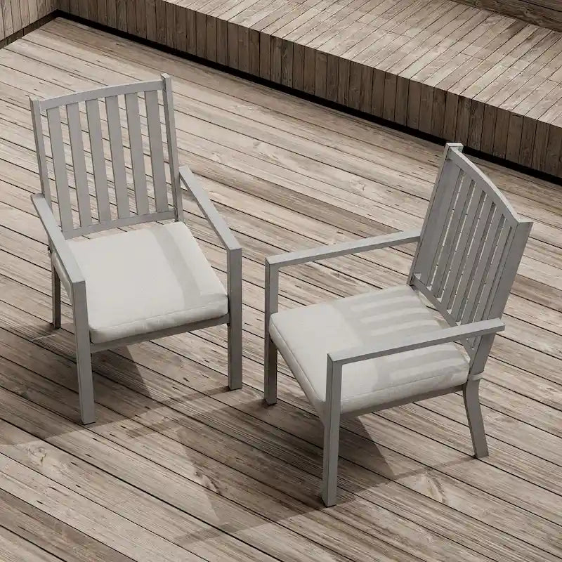 Outdoor Stacking Dining Armchair with Cushion(Set of 4)