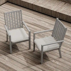 Outdoor Stacking Dining Armchair with Cushion(Set of 4)