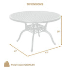 47  Diagonal Round Dining Table-White