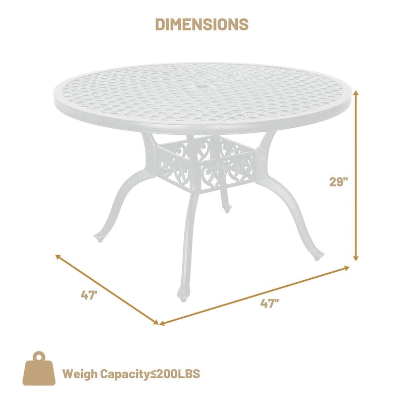 47  Diagonal Round Dining Table-White