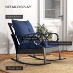 Outdoor Wicker Rocking Chair, with Padded Cushions & Armrest