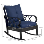 Outdoor Wicker Rocking Chair, with Padded Cushions & Armrest