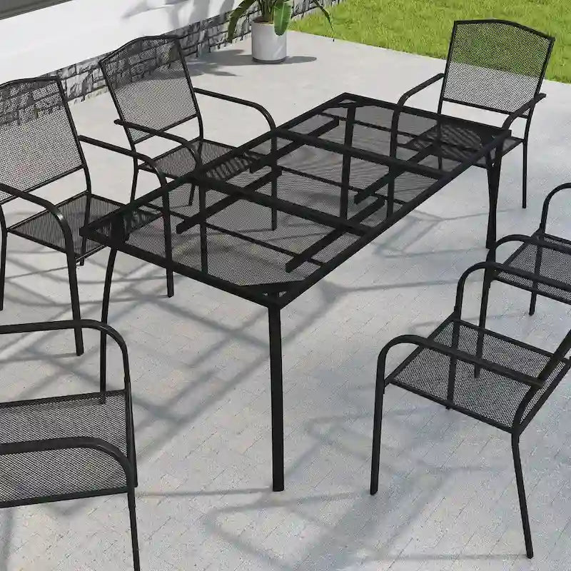 Rectangular iron mesh table, 65 x31.5