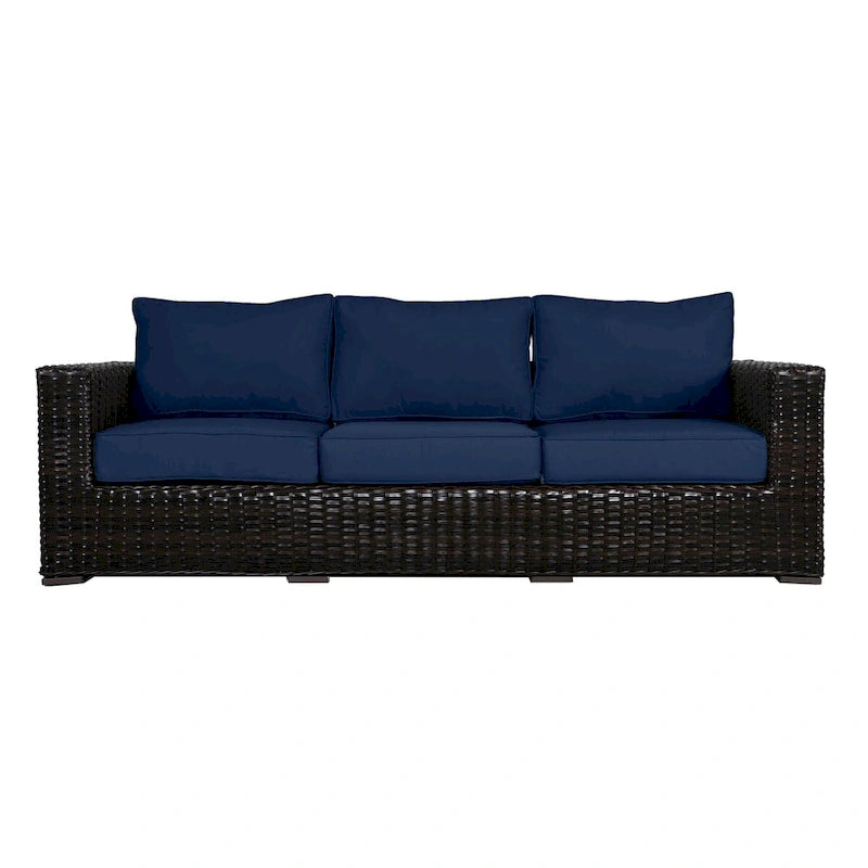 Teva Furniture Santa Monica Espresso Brown Frame Sofa with Cushions
